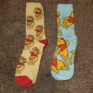 💓 3/$10 2 Pairs Of Women's Disney Winnie The Pooh Socks